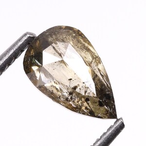 0.37 CT, 5.8 X 3.6 MM Natural Diamond, Loose Diamond, Salt And Pepper Pear Cut Diamond, Fancy Diamond For Wedding Ring & Engagement Ring