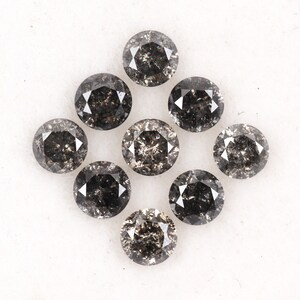 0.63 CT, 2.6 MM Natural Diamond, Loose Diamond, Salt And Pepper Diamond, Round Brilliant Cut Diamond, Gray Diamond For Rings, Melee Diamond
