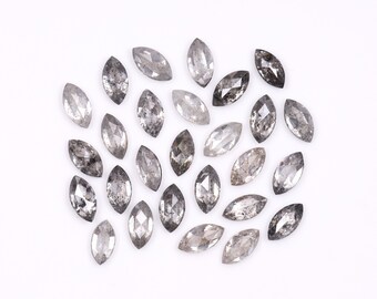 3.0 X 1.5 MM, Natürlicher loser Diamant, Salz und Pfeffer Diamant im Marquise Schliff, ausgefallener grauer Diamant für Verlobungsring und Ohrringpaar, Anhänger
