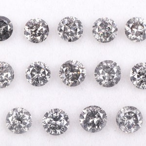 3.4 MM | Natural Loose Diamond | Salt And Pepper Diamond | Round Brilliant Cut Diamond | Fancy Diamond For Engagement Ring & Earring Pair