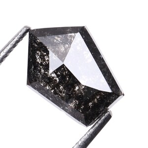 1.23 CT, 8.4 X 6.3 MM | Natural Loose Diamond | Salt And Pepper Shield Cut Diamond | Conflict Free Diamond For Wedding Ring | OM72975