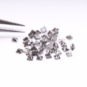 1.5 MM, Natural Salt And Papper Princess Cut Diamond, Natural Loose Diamond for Making Engagement Rings, Wedding Jewelry & Elegant Pendants