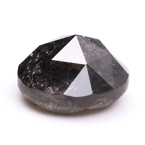 0.73 CT, shops 5.2 MM | Natural Loose Diamond | Salt And Pepper Diamond | Round Rose Cut Diamond | Conflict Free Diamond For Wedding Ring | OM7244