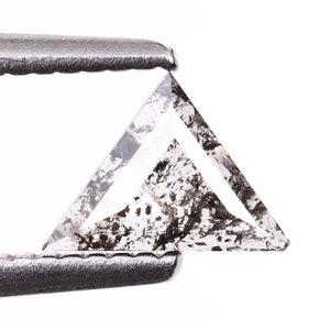 0.23 CT, 6.5 X 4.7 MM Natural Diamond, Loose Diamond, Salt And Pepper Diamond, Triangle Cut Diamond | Fancy Diamond For Wedding Ring