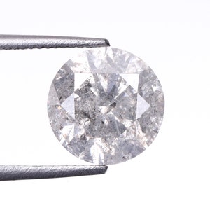 1.54 CT, 7.2 MM | Natural Loose Diamond | Salt And Pepper Diamond | Round Brilliant Cut Diamond | Fancy Diamond For Wedding Ring | OM77946