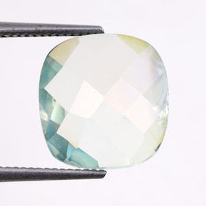 1.56 CT, 8.7 X 8.4 MM, Enhanced Blue Moissanite, Cushion Cut Moissanite, Minimal Moissanite, Handcrafted Jewelry Making Diamond | OM6257
