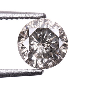 0.46 CT, 4.8 MM Natural Diamond, Salt And Pepper Round Brilliant Cut Diamond, Conflict Free Diamonds For Engagement Ring | OM71615