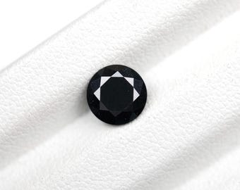 1,15 CT, 7,1 mm, ronde briljantgeslepen diamant, natuurlijke zwarte moissaniet, zwarte ronde losse moissanietsteen voor solitairering | OM8329