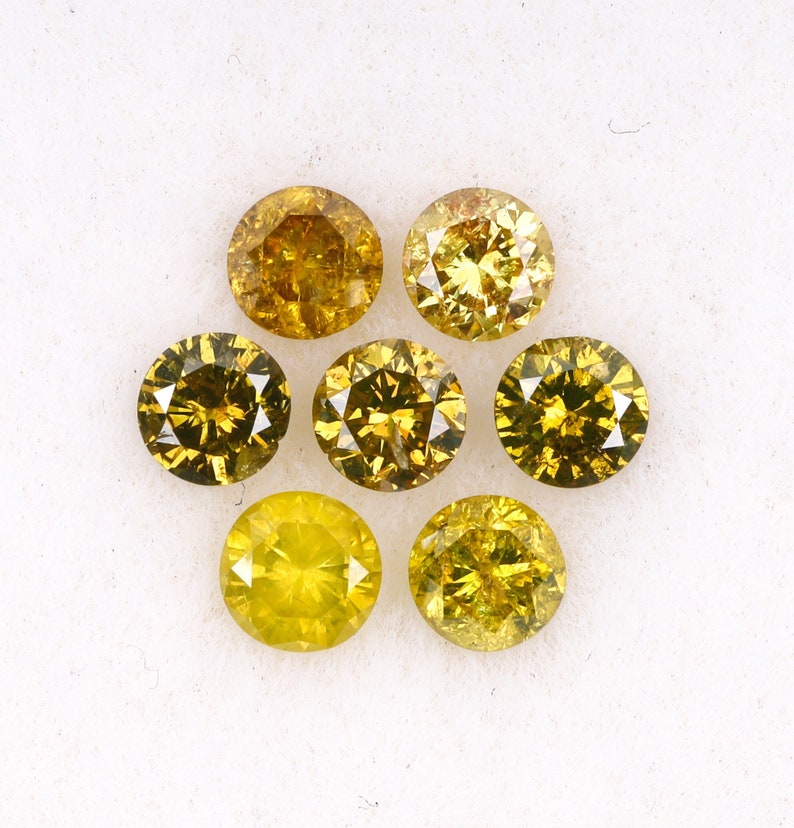 0.51 CT, 2.5 MM (Diameter), Natural cheapest Fancy Color Diamond, Round Brilliant Cut Diamond, Natural Loose Minimal Diamond [7 PCS] | OM6677