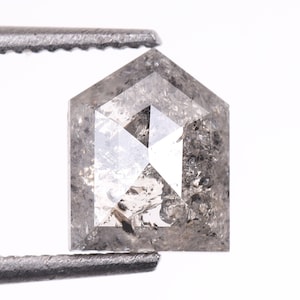 0.78 CT, 6.2 X 4.9 MM Natural Diamond, Loose Diamond, Salt And Pepper Diamond, Shield Cut Diamond, Handcrafted Jewelry Making Diamond