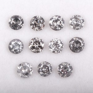 3.5 MM Natural Diamond, Loose Diamond, Salt And Pepper Diamond, Round Brilliant Cut Diamond, Fancy Diamond For Engagement Ring & Earring