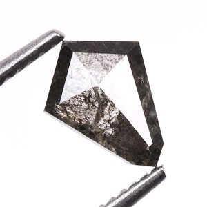 0.37 CT, 5.7 X 4.3 MM Salt And Pepper Diamond, Shield Cut Diamond, Natural Loose Diamond, Handcrafted Jewelry Making Diamond | OM6820