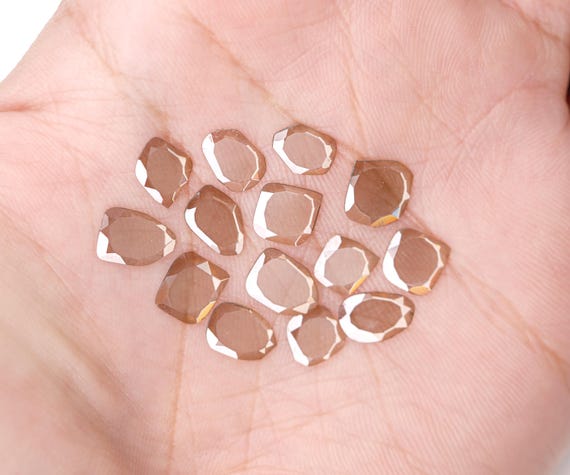 4.40 CT, White Moissanite Slice (Polki) Shape, Unique Shape Flat Back Rose Cut Cabochon Slice, Moissanite Rose Cut Slice For Polki Jewellery