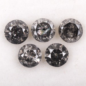 0.87 CT, 3.5 MM, Natural Loose Diamond, Salt And Pepper Diamond, Round Brilliant Cut Diamond, Fancy Diamond For Wedding Ring | OM4772