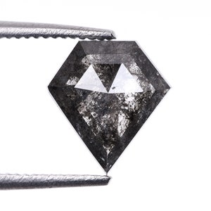 0.81 CT, 7.3 X 6.8 MM Natural Diamond, Loose Diamond, Salt And Pepper Pentagon Cut Diamond, Best Diamond For Engagement Ring | OM7463