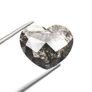 1.90 CT, 9.0 X 10.5 MM | Natural Loose Diamond | Salt And Pepper Diamond | Heart Diamond | Fancy Cut Diamond For Engagement Ring | OM78943B