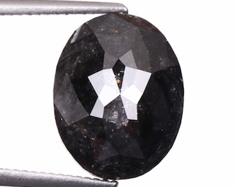 5.78 CT, 11.8 X 9.4 MM Natural Diamond, Loose Diamond, Salt And Pepper Diamond, Oval Cut Diamond,  Fancy Diamond For Wedding Ring | OM5158