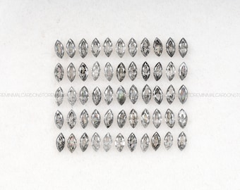 3.0 X 1.5 MM | Natürlicher loser Diamant | Salz und Pfeffer Diamant | Diamant mit Marquise Schliff | Ausgefallener Diamant für ein Ring- und Ohrringpaar
