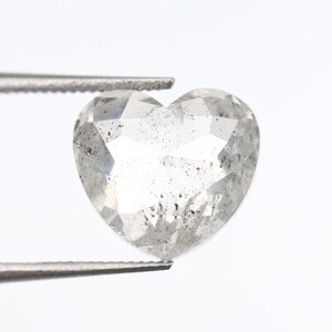 3.06 CT, 8.5 X 9.1 MM, Salt and Pepper Heart Cut Diamond, Natural Gray Loose Diamond for Exclusive Engagement or Fashion Rings | OM79509