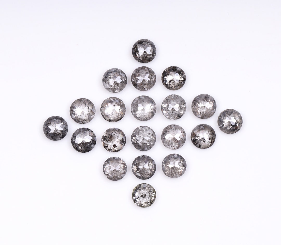 3.0 MM diameter, Salt and Pepper Diamond, Round Rose Cut Diamond, Natural Loose Diamond, Jewelry