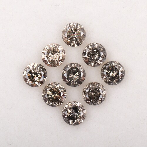 0.82 CT, 2.8 MM, Brown Salt & Pepper Round Brilliant Cut Minimal Diamonds, Engagement Ring Jewelry shops Diamonds, Best Price Diamonds 9 pcsOM4680