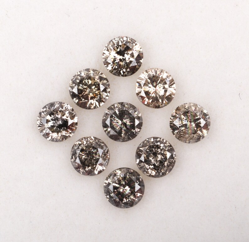 0.82 CT, 2.8 MM, Brown Salt & Pepper Round Brilliant Cut Minimal Diamonds, Engagement Ring Jewelry shops Diamonds, Best Price Diamonds 9 pcsOM4680