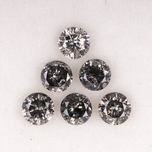 0.53 CT, 2.8 MM Natural Diamond, Loose Diamond, Salt And Pepper Diamond,  Round Brilliant Cut Diamond, Conflict Free Diamond Ring | OM4679
