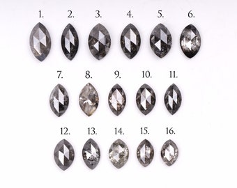 Salz und Pfeffer Diamant, Diamant im Marquise Schliff, Natürlicher Loser Minimal Diamant, Handgefertigter Diamant zur Schmuckherstellung | L0776517