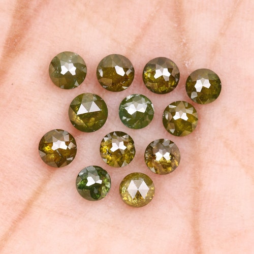1.69 CT, 3.0 MM (Diameter), Enhanced Fancy Color Diamond, Round Rose Cut Diamond, Natural Loose Minimal Diamond shops [12 PCS] | OM6945