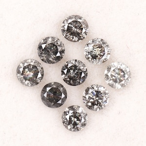 0.66 CT, 2.6 MM Natural Diamond, Loose Diamond, Salt And Pepper Diamond, Round Brilliant Cut Diamond, Conflict Free Diamond For Wedding Ring