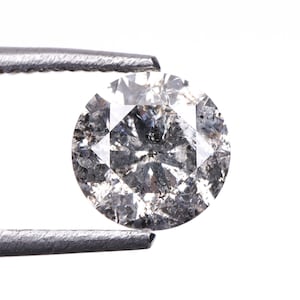 0.53 CT, 5.0 MM | Natural Loose Diamond | Salt And Pepper Diamond | Round Brilliant Cut Diamond | Fancy Diamond For Wedding Ring | OMB00112