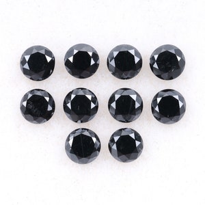 0.39 CT, 2.0 MM Natural Diamond, Loose Diamond, Enhanced Black Color Round Brilliant Cut Diamond, Conflict Free Diamond Ring | OM7196