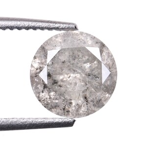 0.78 CT, 5.7 MM | Natural Loose Diamond | Salt And Pepper Round Brilliant Cut Diamond | Conflict Free Diamond For Wedding Ring | OM7507