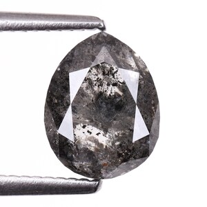1.80 CT, 8.0 X 6.2 MM Natural Diamond, Loose Diamond, Salt And Pepper Pear Cut Diamond, Fancy Diamond For Wedding Ring & Engagement Ring