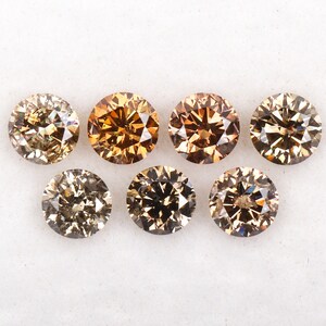 0.50 CT, 2.5 MM, Fancy Color Round Brilliant Cut Minimal Diamond, Engagement Ring Jewelry Diamond, Best Price Diamond [7 pcs] OM4973