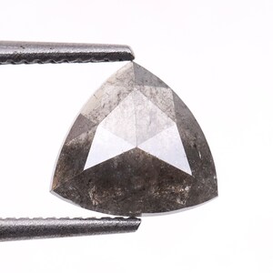 0.53 CT, 6.2 X 5.7 MM, Salt And Pepper Diamond, Trillion Cut Diamond, Natural Loose Diamond, Handcrafted Jewelry Making Diamond | OM6493