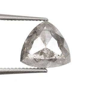 1.23 CT, 6.7 X 6.9 MM | Natural Loose Diamond | Salt And Pepper Diamond | Trillion Cut Diamond Fancy Diamond For Engagement Ring | OM789610