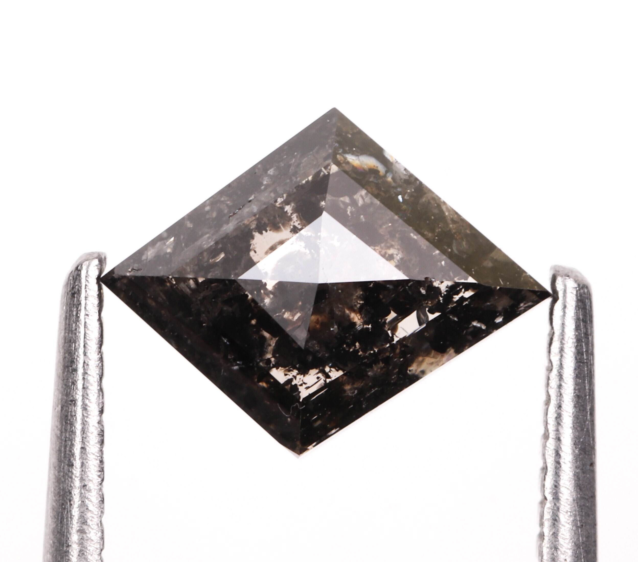 1.0 CT 8.6 X 6.7 MM Salt and Pepper Diamond Kite Shape Etsy