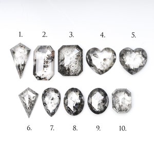 Diamante natural solto | Diamante sal e pimenta | Diamante com lapidação exclusiva | Diamante cinza sofisticado para anel de noivado, aliança ou pingente | OM7949