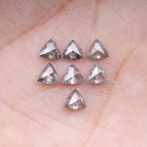 0.96 CT, 3.5 MM Natural Diamond, Loose Diamond, Salt And Pepper Diamond, Trillion Cut Diamond, Fancy Diamond For Wedding Ring | OM8040