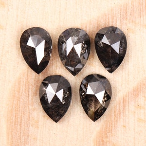 0.97 CT, 4.5 To 4.6 MM Natural Diamond, Loose Diamond, Salt And Pepper Pear Cut Diamond, Fancy Diamond For Engagement Ring | OM4294
