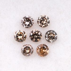 0.26 CT, 2.0 MM | Natural Loose Diamond | Fancy Color Diamond | Round Brilliant Cut Diamond | Fancy Diamond For Earrings [7 Pcs] | OM9182