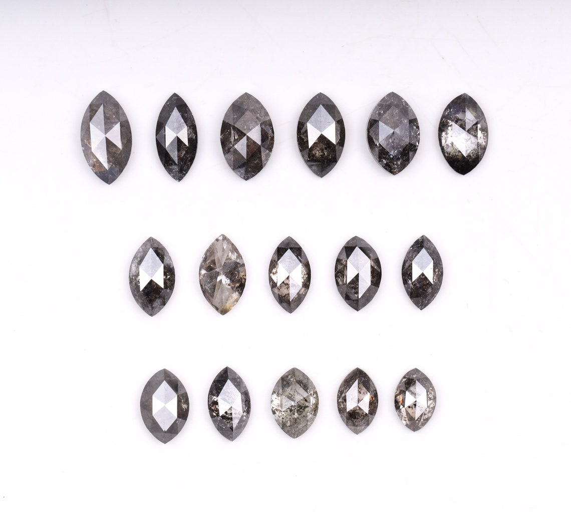 Salt and Pepper Diamond Marquise Cut Diamond Natural Loose Etsy