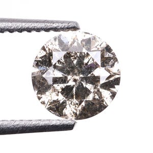 0.49 CT, 4.9 MM, Natural Loose Diamond, Round Brilliant Cut Salt And Pepper Diamond, Fancy Diamond For Engagement Ring And Pendant, OM71545