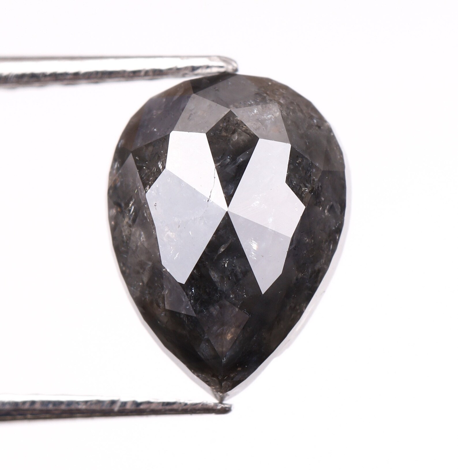 1.62 CT 8.4 X 6.3 MM Salt and Pepper Diamond Pear Shape Etsy