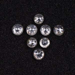 0.29 CT, 1.8 - 2.0 MM | Natural Loose Conflict Free Diamond | Milky White Diamond | Round Rose Cut Diamond | Wedding Ring | [8 PCS] | OM9222