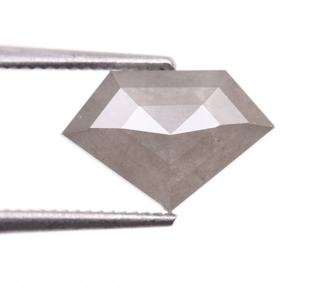 1.15 CT, 8.6 X 5.8 MM, Salt and Pepper Diamond, Pentagon Cut Diamond ...