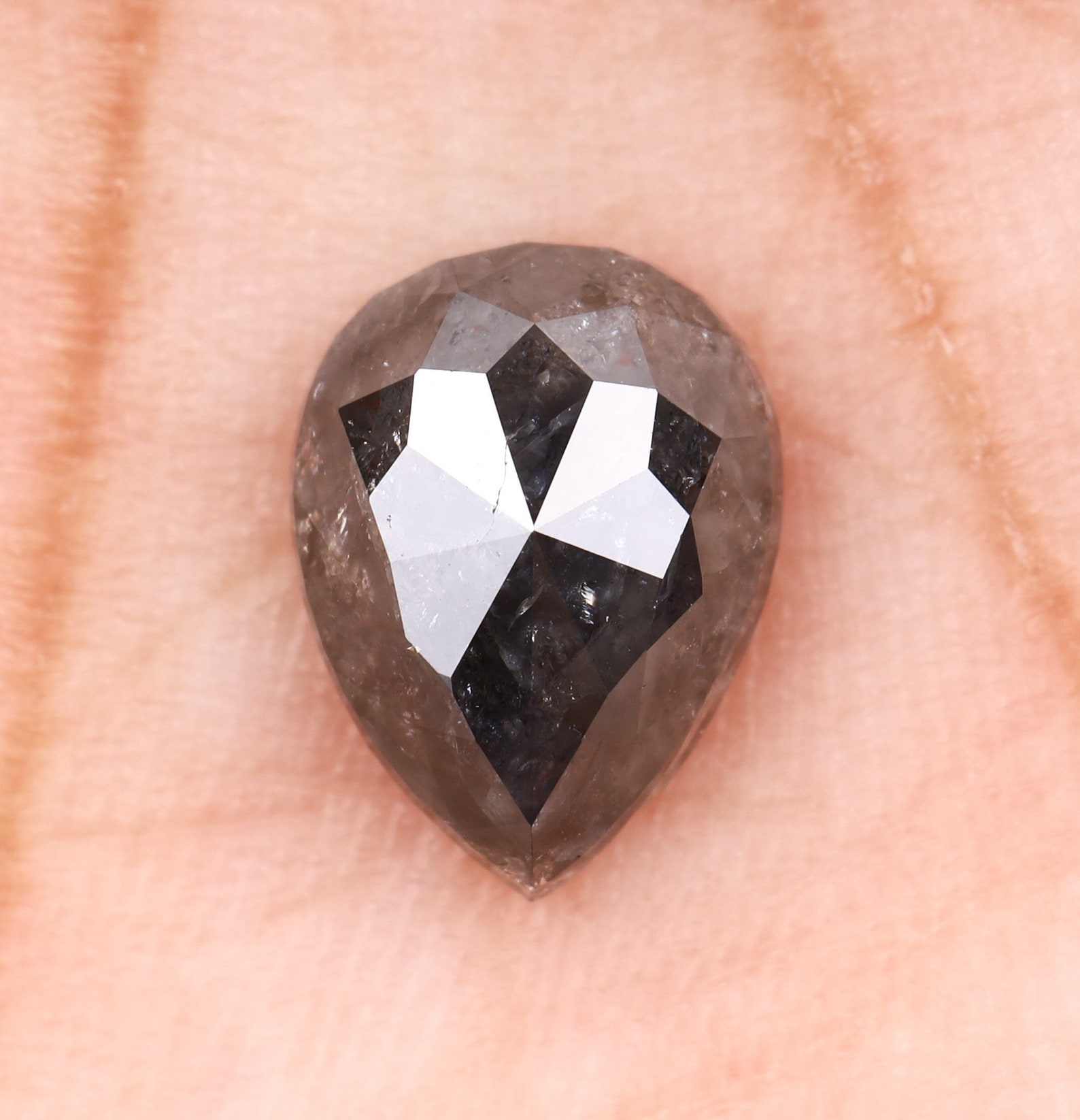 1.62 CT 8.4 X 6.3 MM Salt and Pepper Diamond Pear Shape Etsy