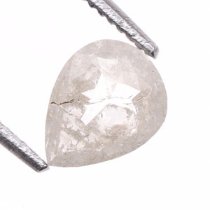 0.42 CT, 5.9 X 4.6 MM Natural Diamond, Loose Diamond, Salt and Pepper Pear Cut Diamond, Best Diamond For Engagement Ring & Wedding Ring