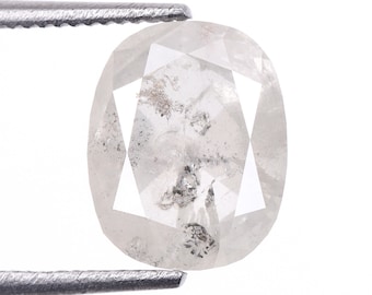 1.76 CT, 8.0 X 6.5 MM, Salt And Pepper Diamond, Oval Cut Diamond, Natural Loose Minimal Diamond, Handcrafted Jewelry Making Diamond | OM7076